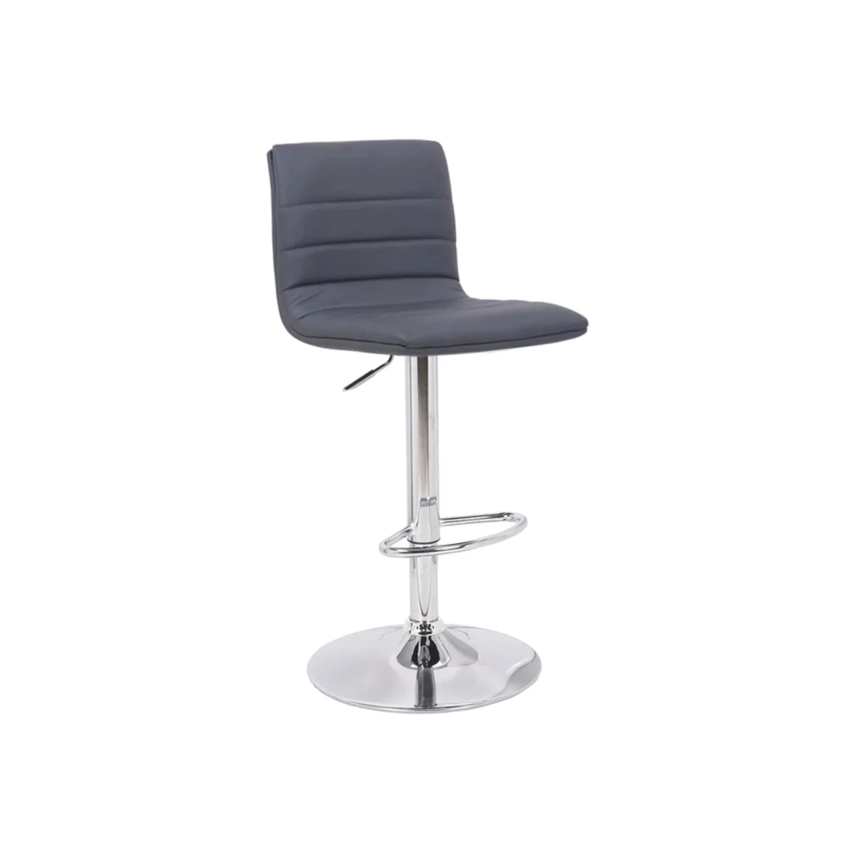Aldo Swivel Bar Stool with Adjustable Gas Lift and Chrome Base - Charcoal Grey – image 1