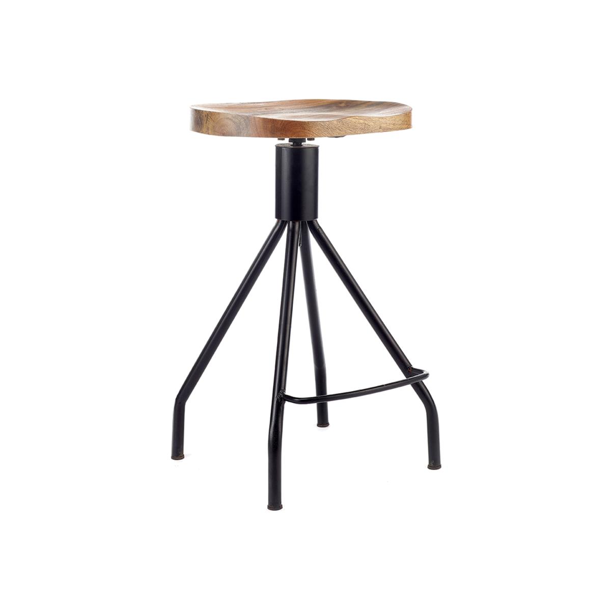 Mango Wood Breakfast Bar Stool - Brown