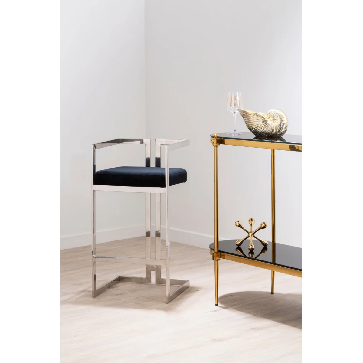 Azalea Bar Stool With Silver Frame - Silver – image 3