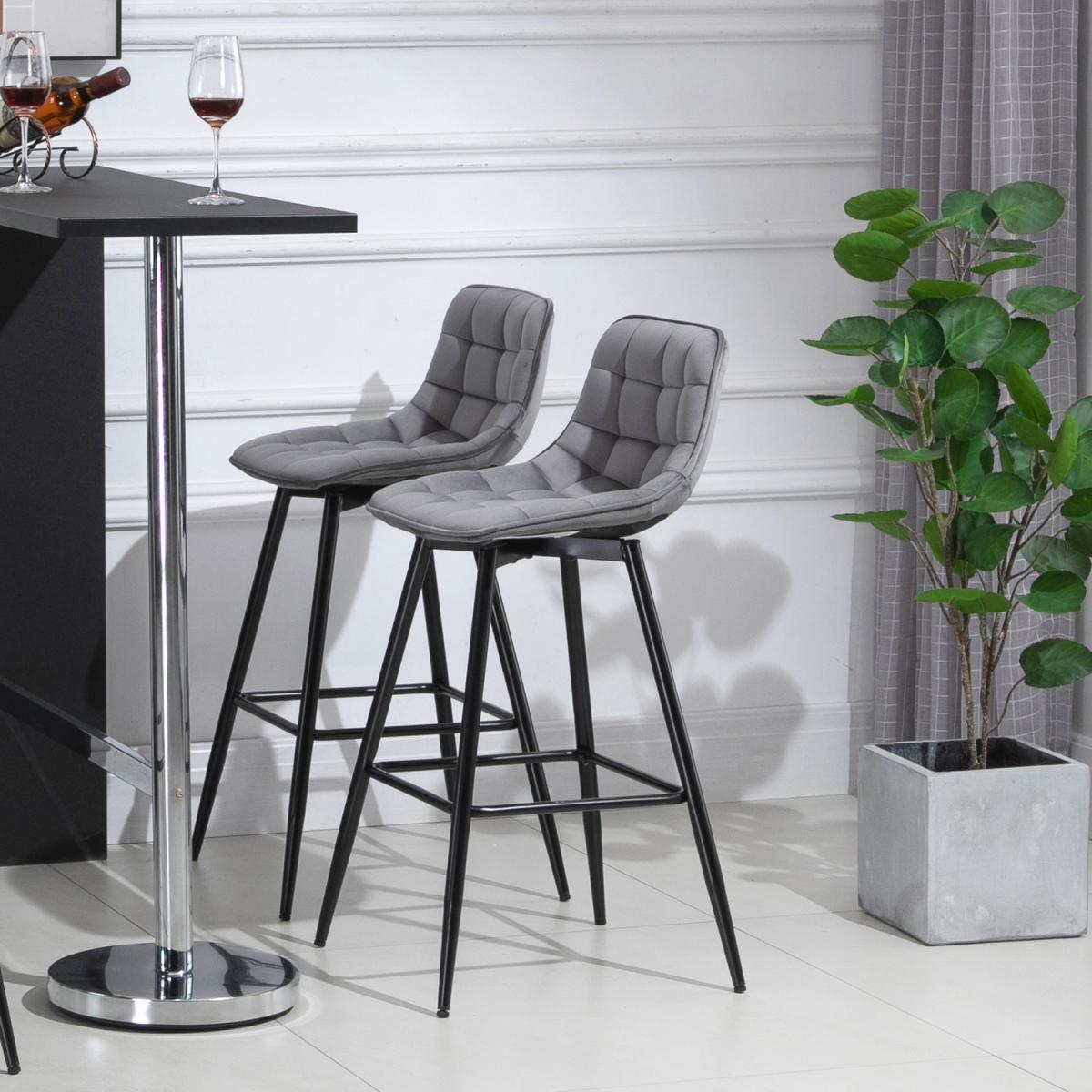 Counter Chairs Set of 2 - Grey – image 11