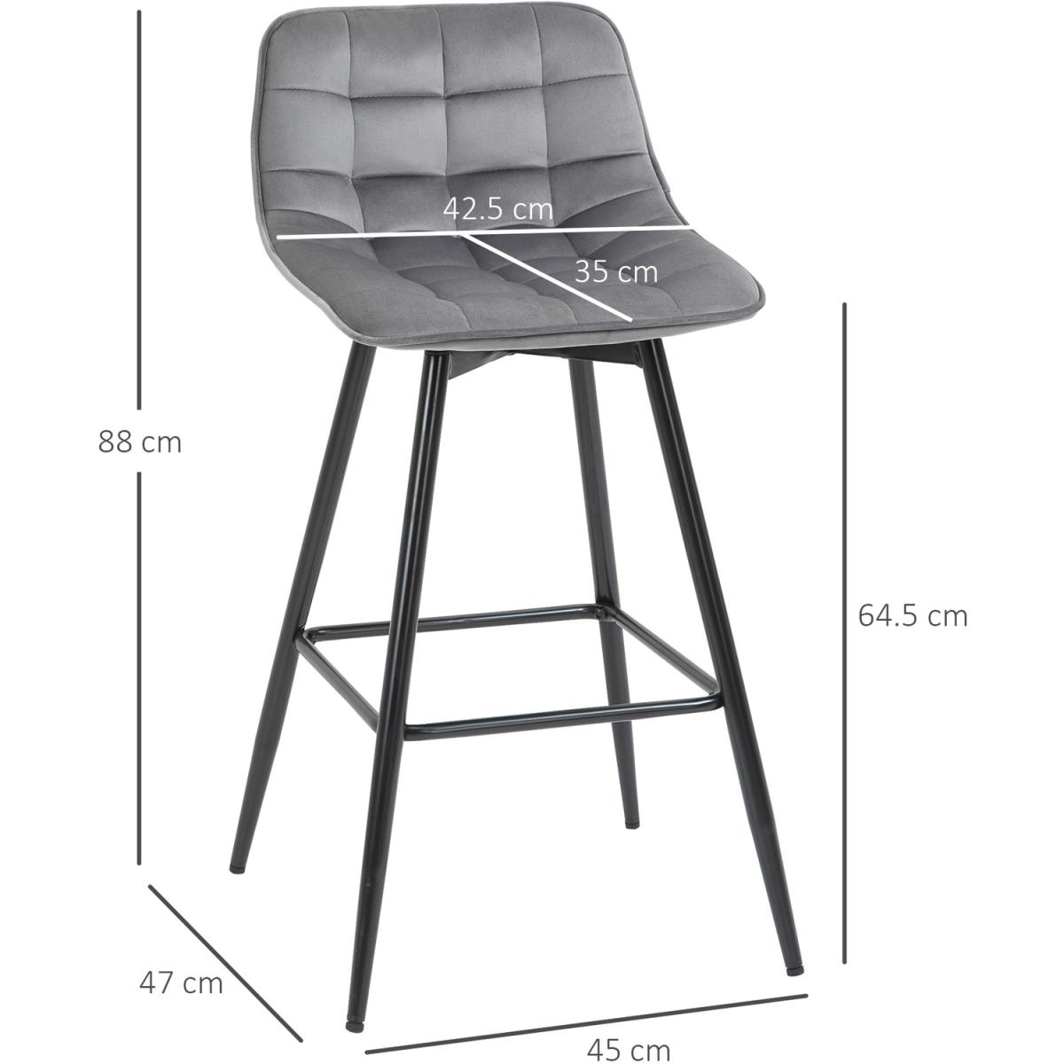 Counter Chairs Set of 2 - Grey – image 3