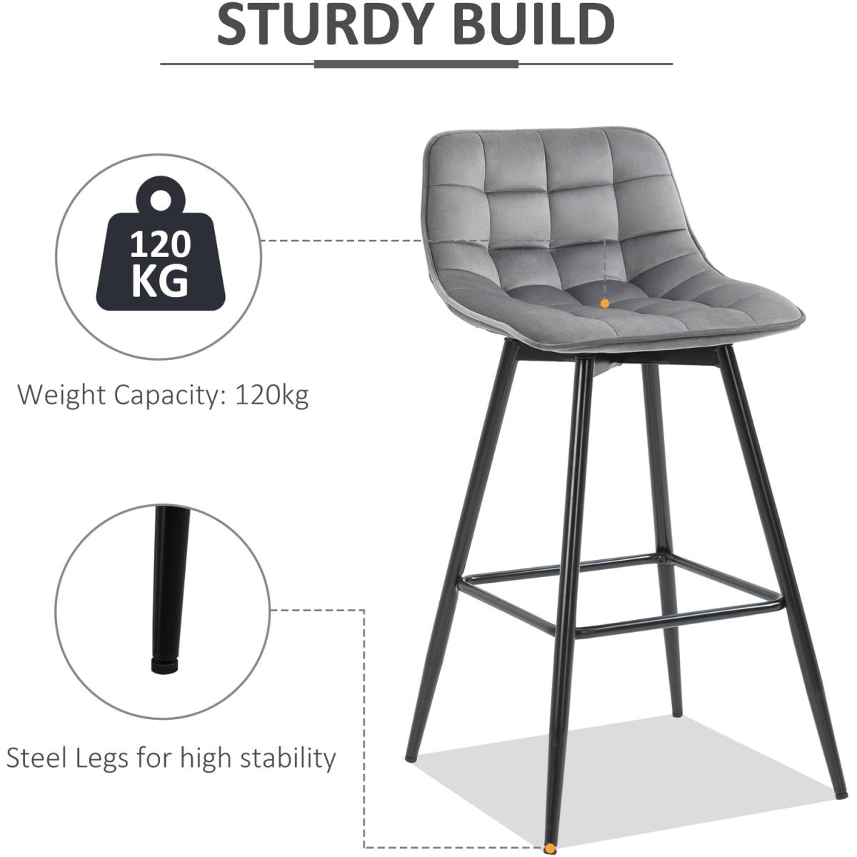 Counter Chairs Set of 2 - Grey – image 4