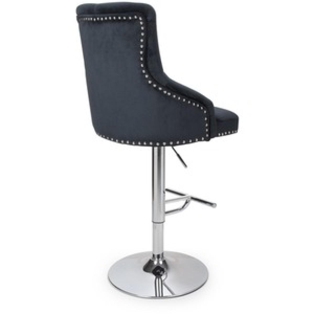 Rocco Brushed Velvet Black Bar Stool – image 12