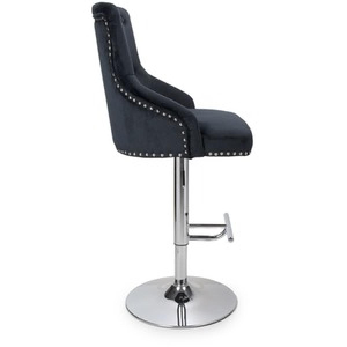 Rocco Brushed Velvet Black Bar Stool – image 13