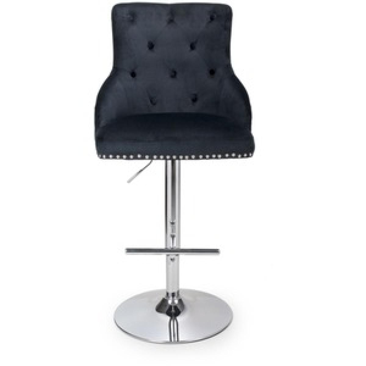 Rocco Brushed Velvet Black Bar Stool – image 14