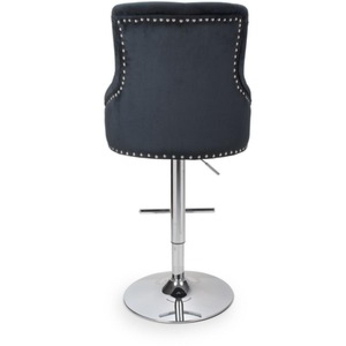 Rocco Brushed Velvet Black Bar Stool – image 15