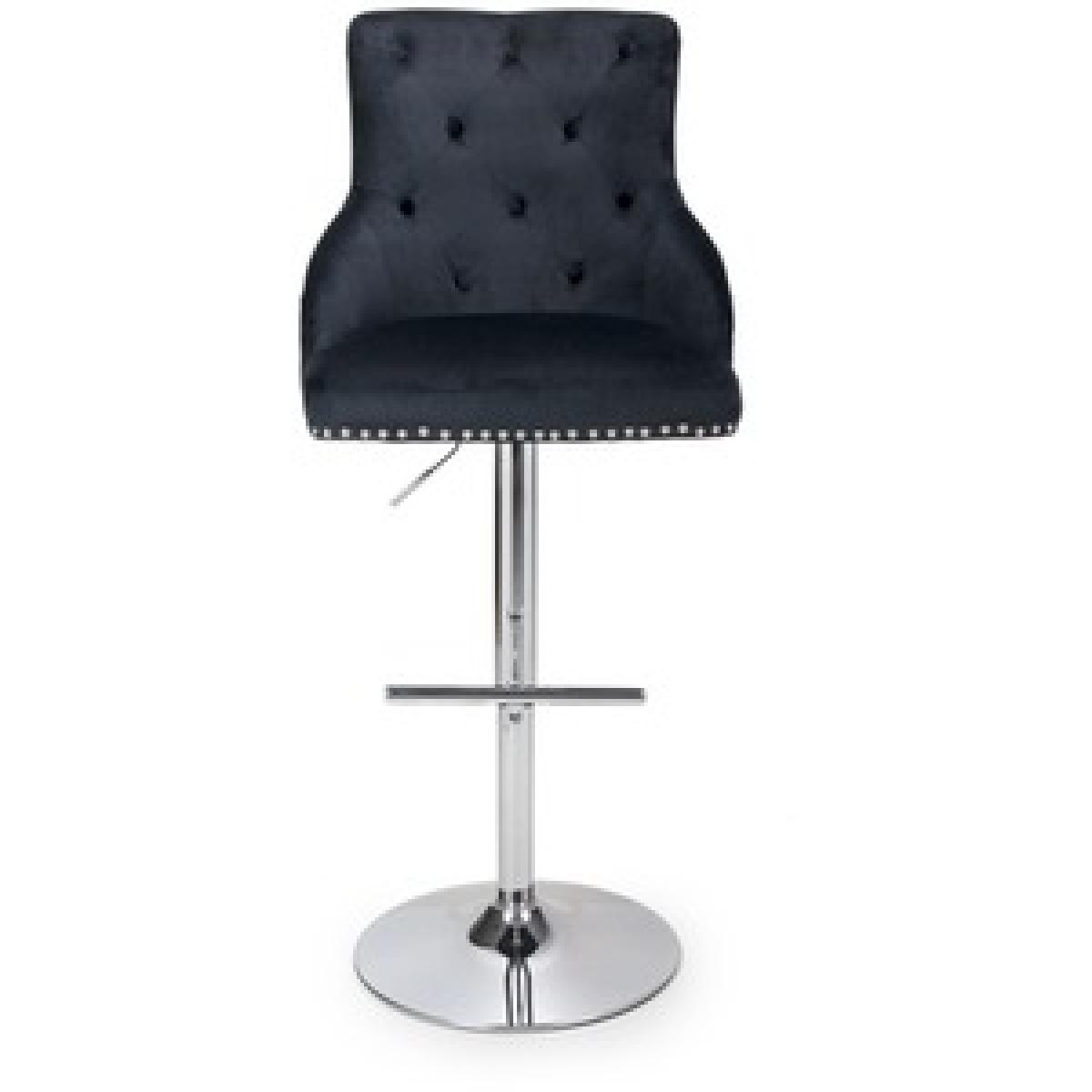 Rocco Brushed Velvet Black Bar Stool – image 16