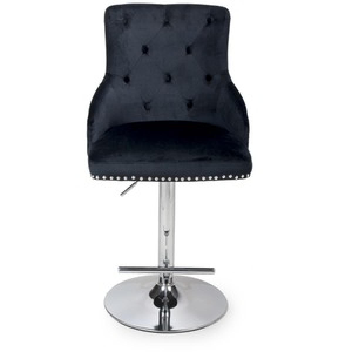 Rocco Brushed Velvet Black Bar Stool – image 17