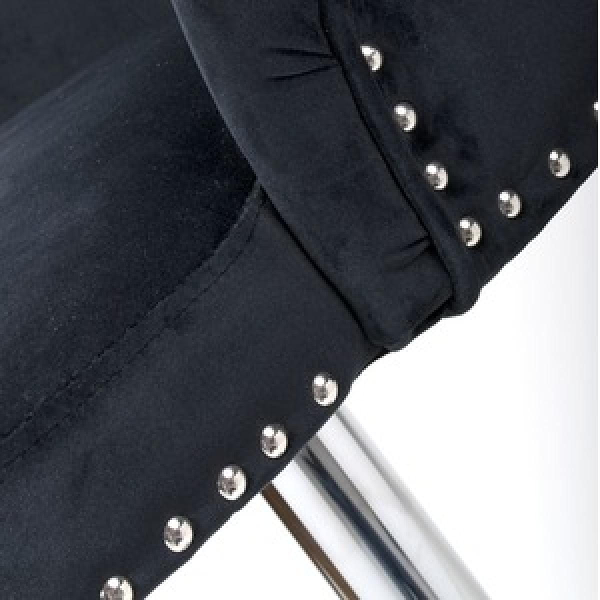 Rocco Brushed Velvet Black Bar Stool – image 18