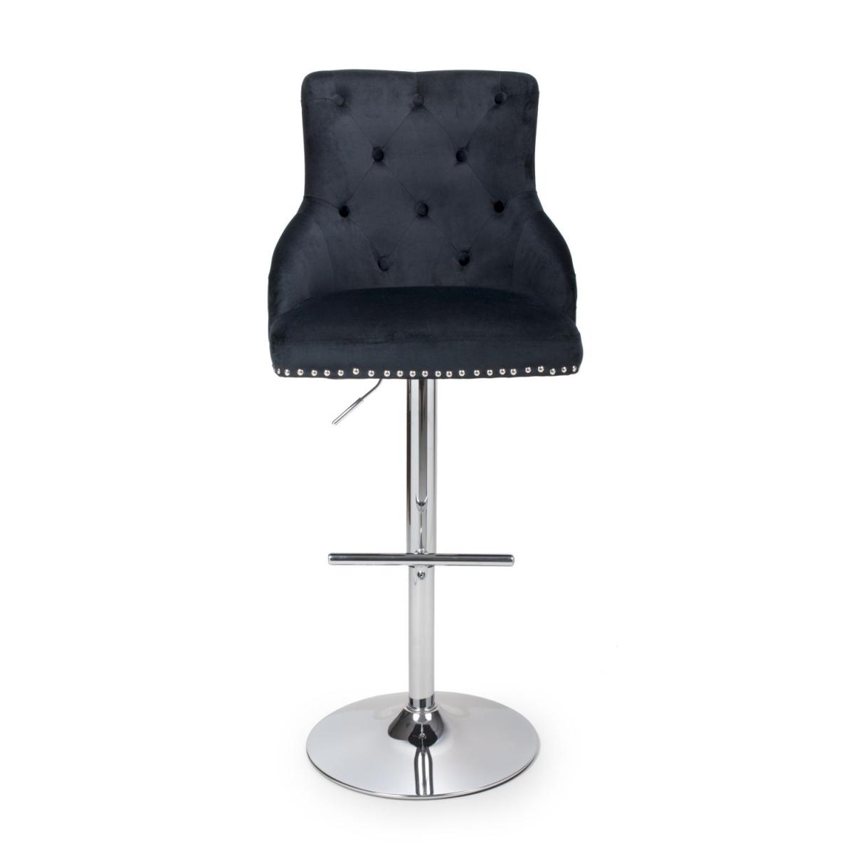 Rocco Brushed Velvet Black Bar Stool – image 4