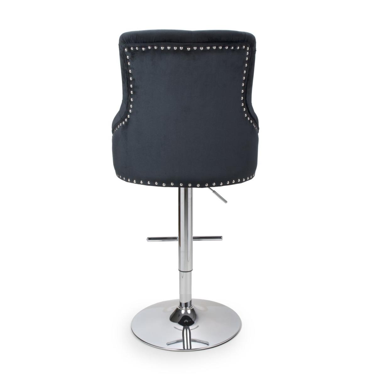 Rocco Brushed Velvet Black Bar Stool – image 5