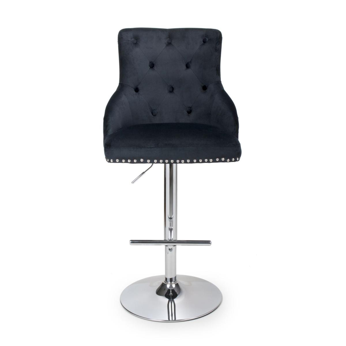 Rocco Brushed Velvet Black Bar Stool – image 6