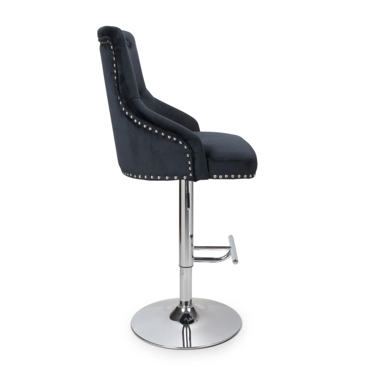 Rocco Brushed Velvet Black Bar Stool – image 7