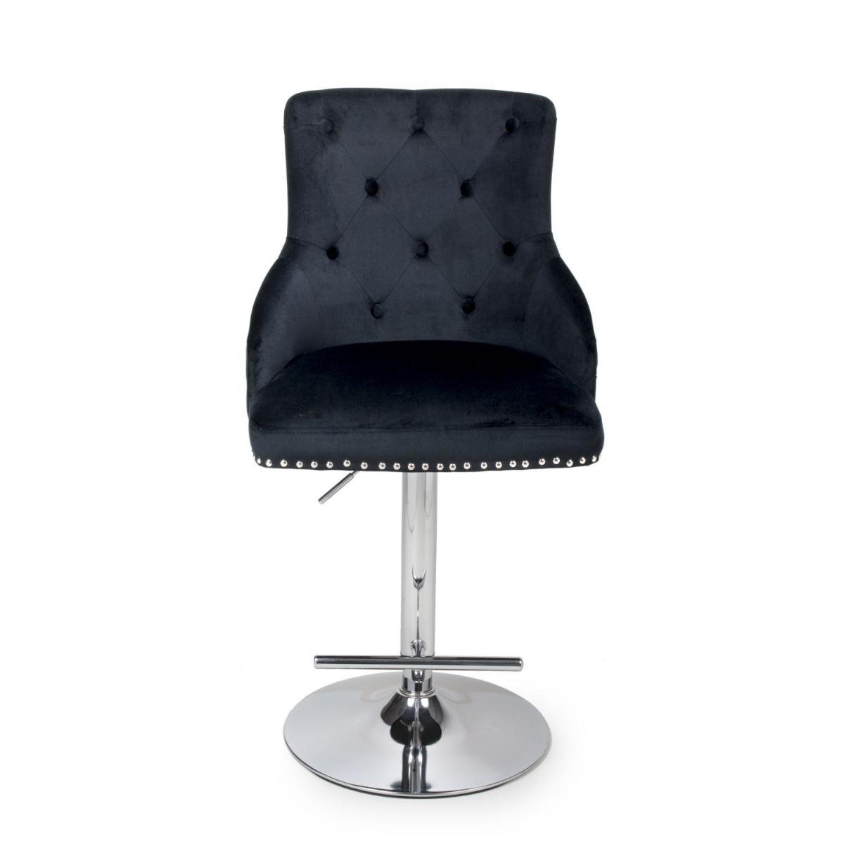 Rocco Brushed Velvet Black Bar Stool – image 8