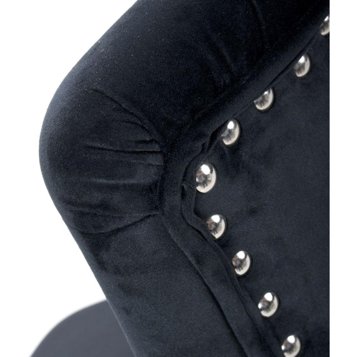 Rocco Brushed Velvet Black Bar Stool – image 10