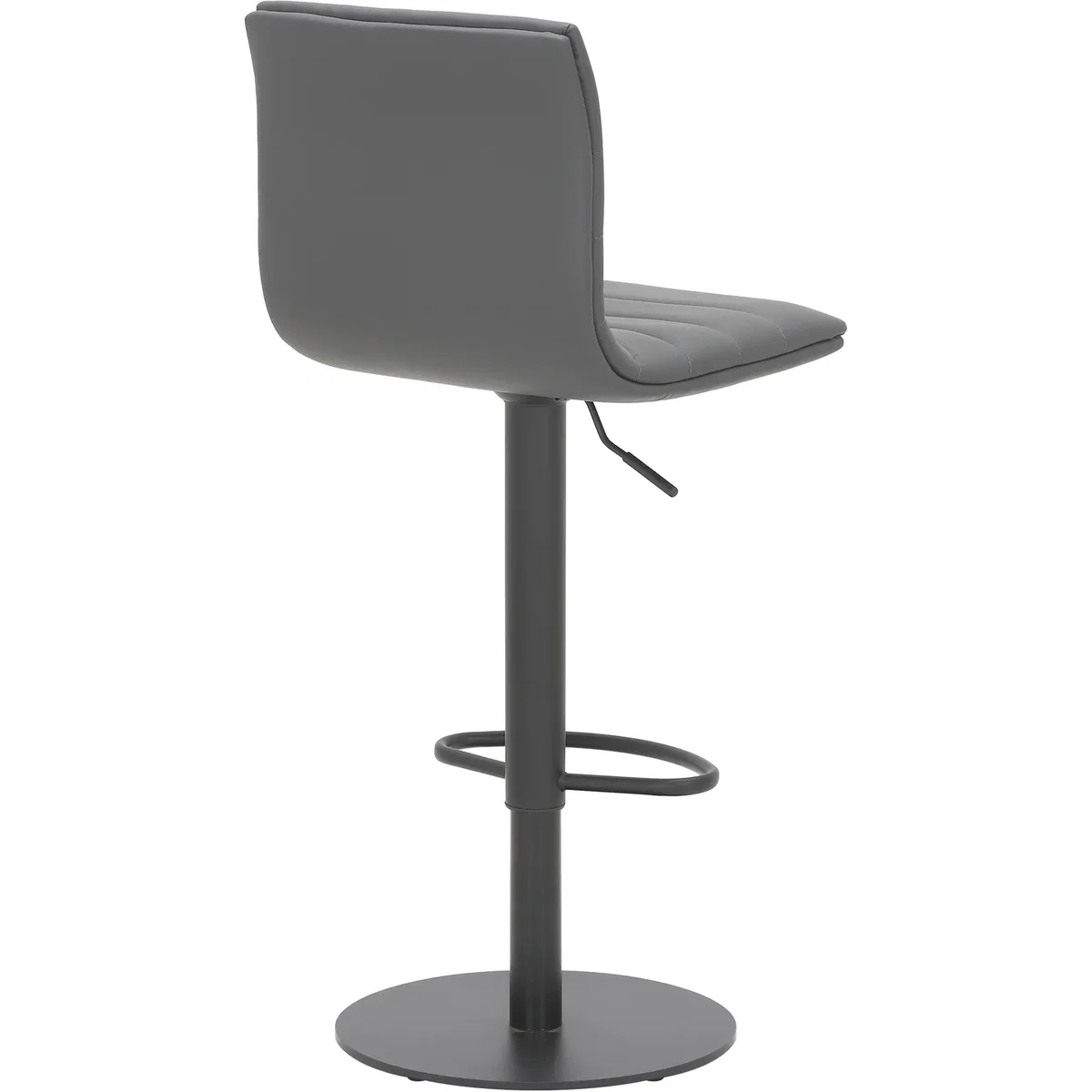 Deluxe Aldo Bar Stool - Charcoal Grey, Matt Black Frame, Adjustable Height - Charcoal Grey – image 2