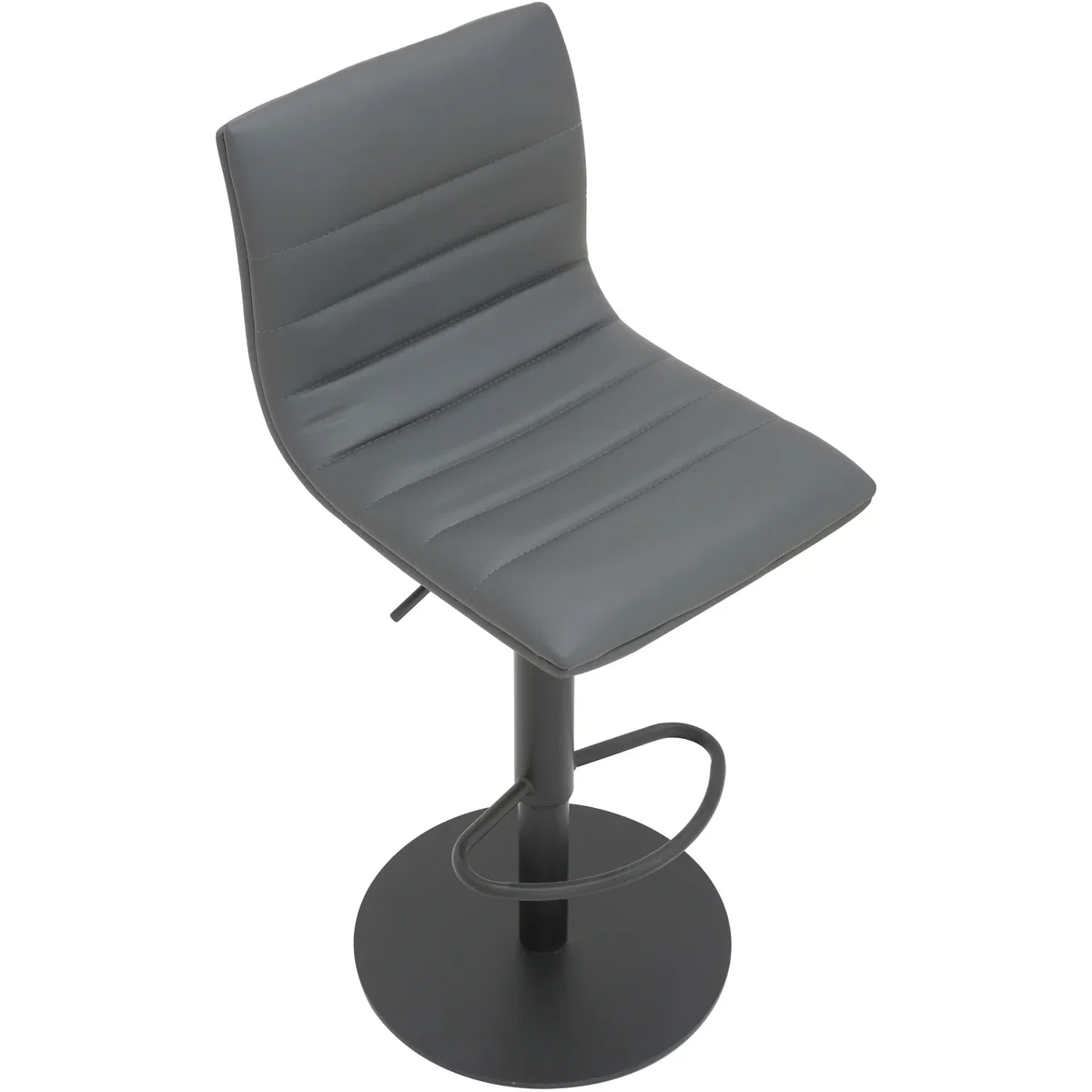 Deluxe Aldo Bar Stool - Charcoal Grey, Matt Black Frame, Adjustable Height - Charcoal Grey – image 3