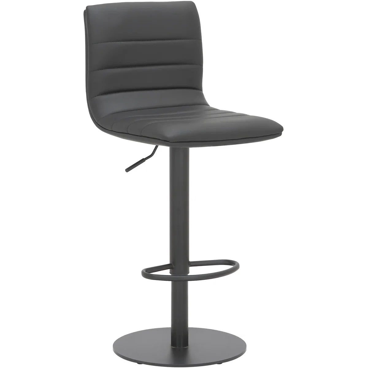 Deluxe Aldo Bar Stool - Charcoal Grey, Matt Black Frame, Adjustable Height - Charcoal Grey – image 4
