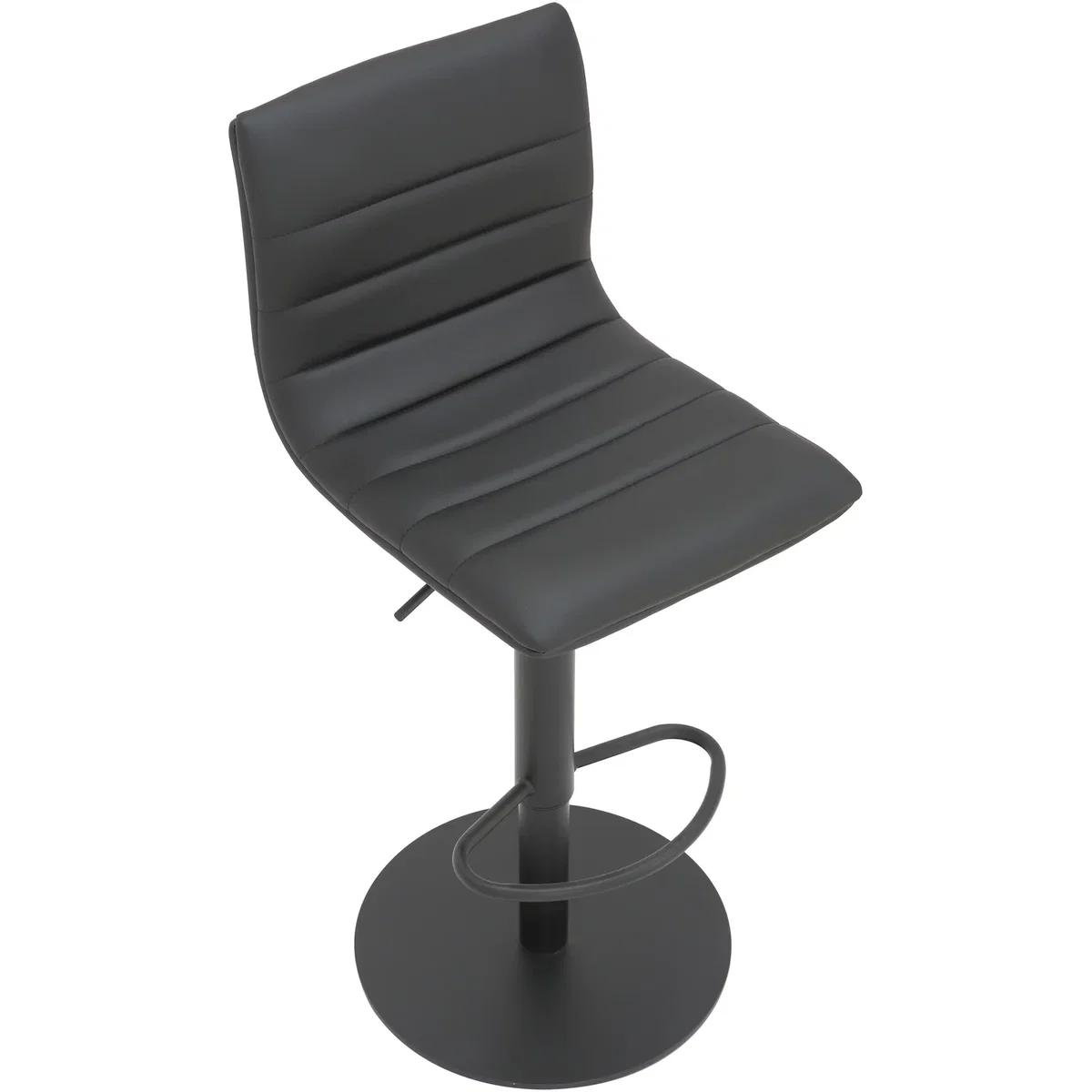 Deluxe Aldo Bar Stool - Charcoal Grey, Matt Black Frame, Adjustable Height - Charcoal Grey – image 5