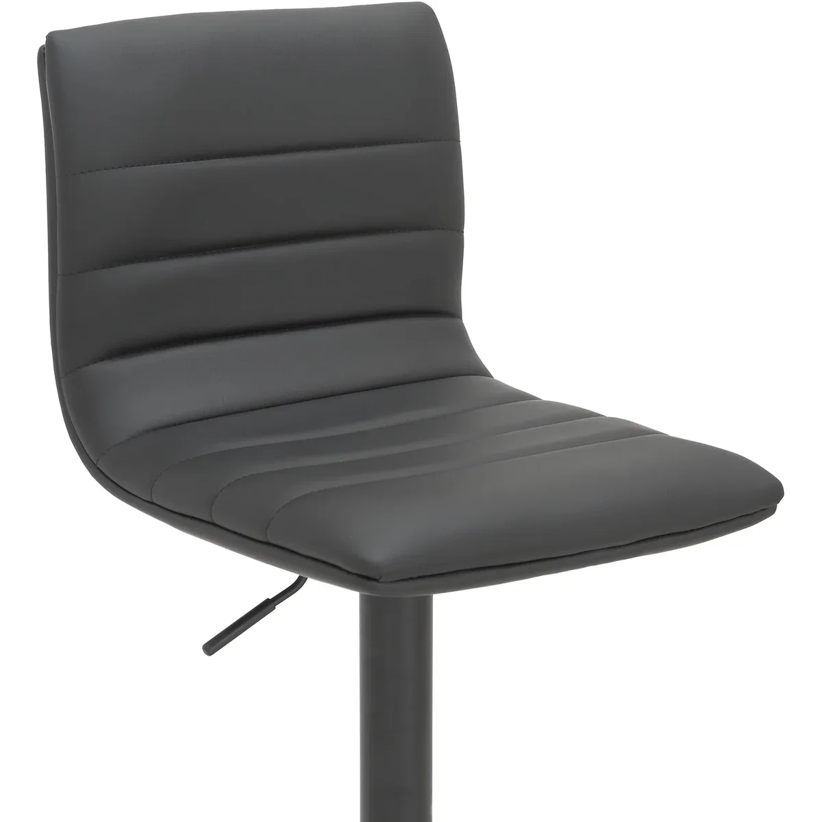 Deluxe Aldo Bar Stool - Charcoal Grey, Matt Black Frame, Adjustable Height - Charcoal Grey – image 6