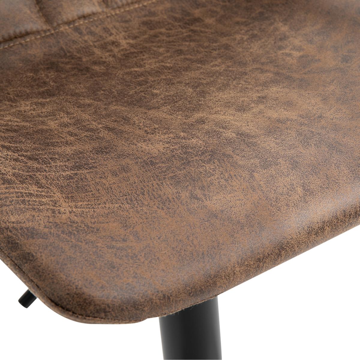 Set Of 2 Microfiber Retro Tub Bar Stools  - Brown and black – image 2
