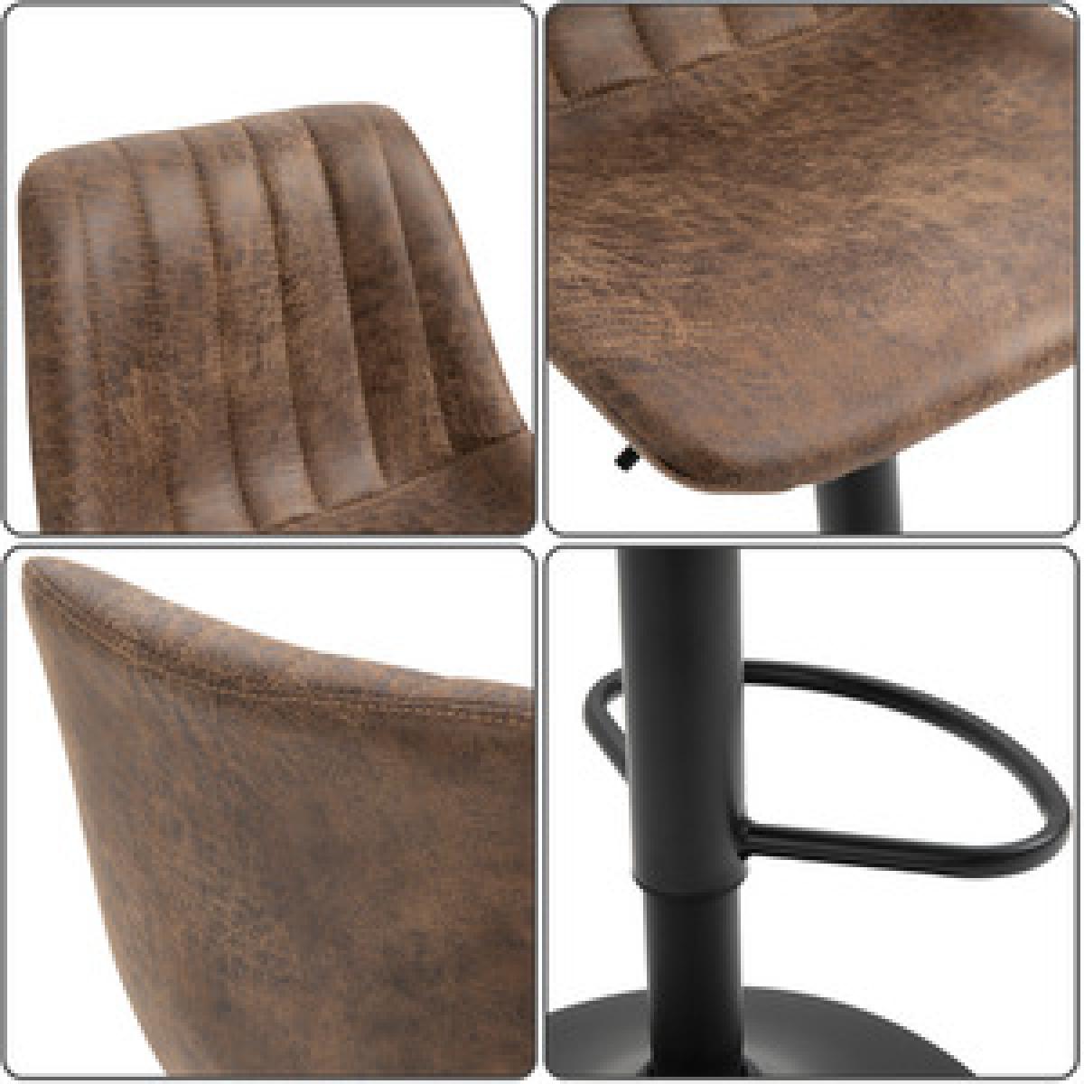 Set Of 2 Microfiber Retro Tub Bar Stools  - Brown and black – image 13
