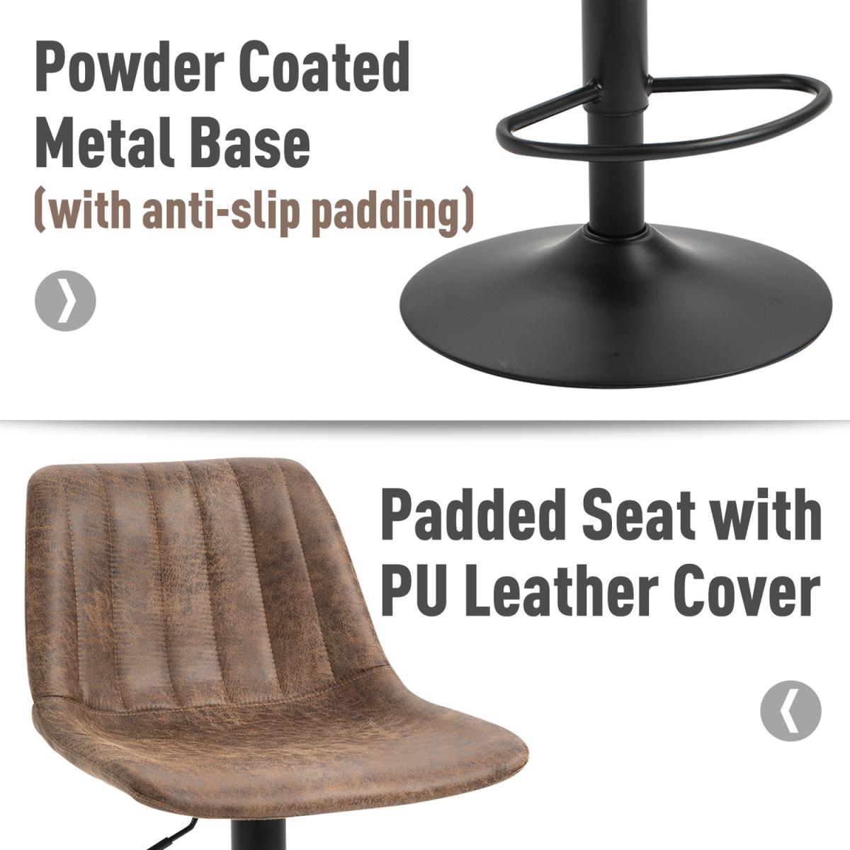 Set Of 2 Microfiber Retro Tub Bar Stools  - Brown and black – image 8