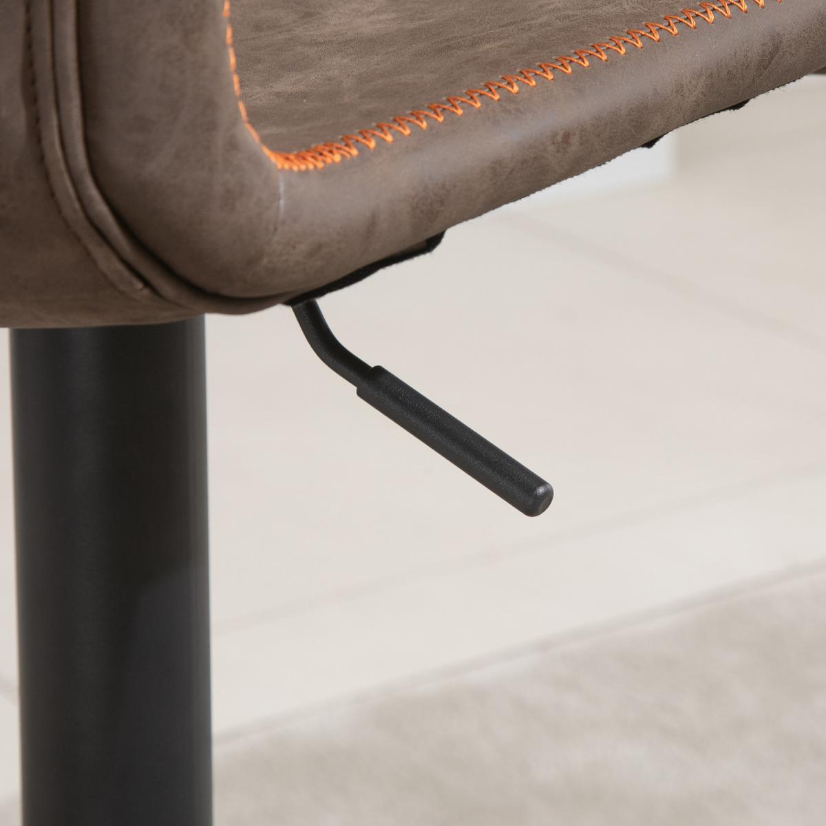 Retro Barstools Set of 2 PU Leather - Brown – image 2