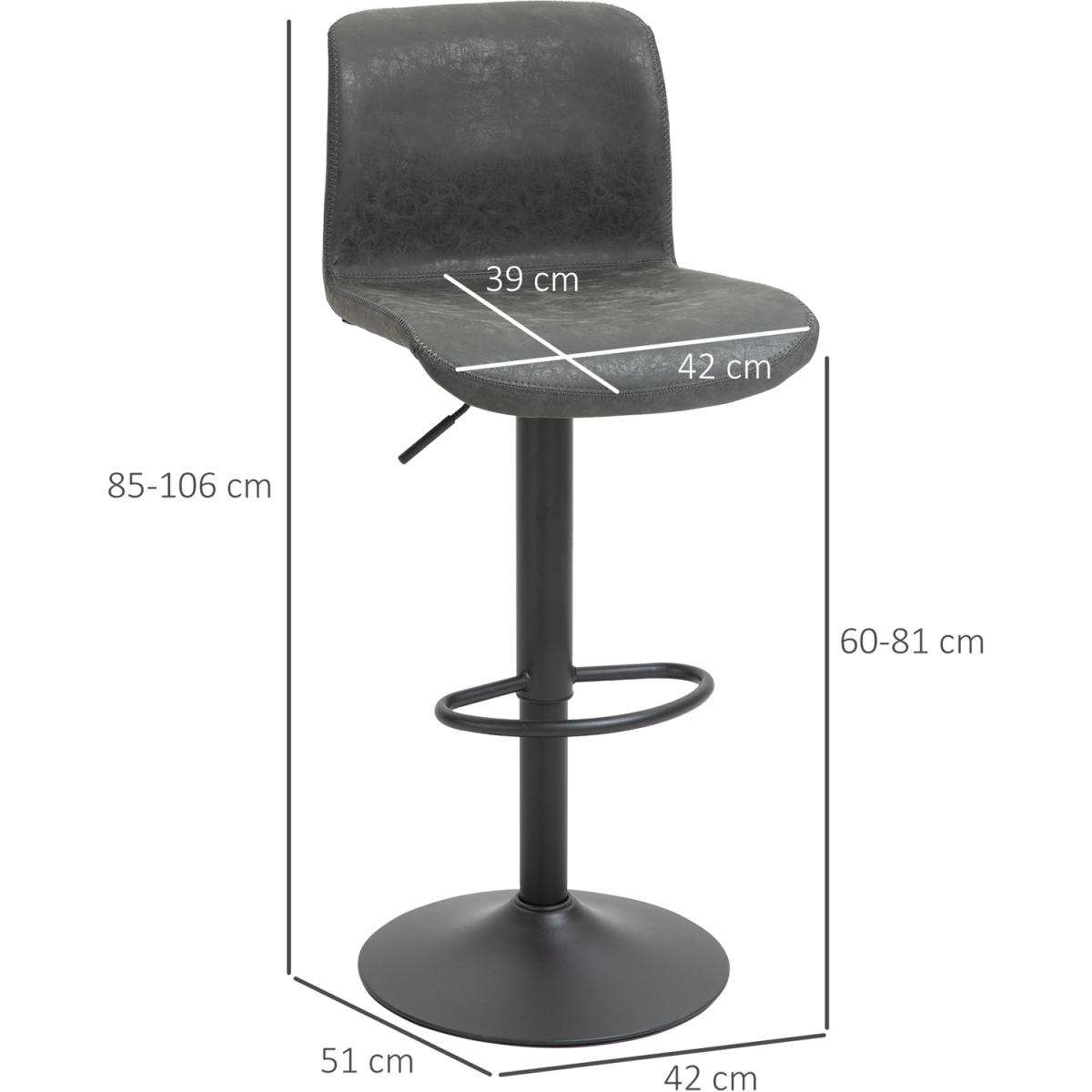 Retro Barstools Set of 2 PU Leather - Brown – image 12