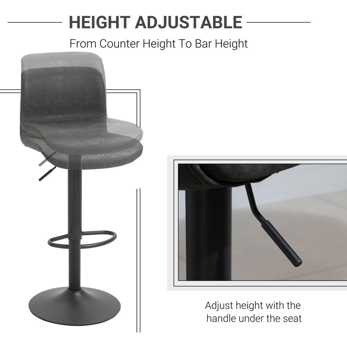 Retro Barstools Set of 2 PU Leather - Brown – image 13