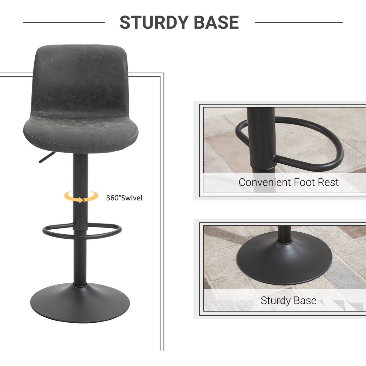 Retro Barstools Set of 2 PU Leather - Brown – image 15