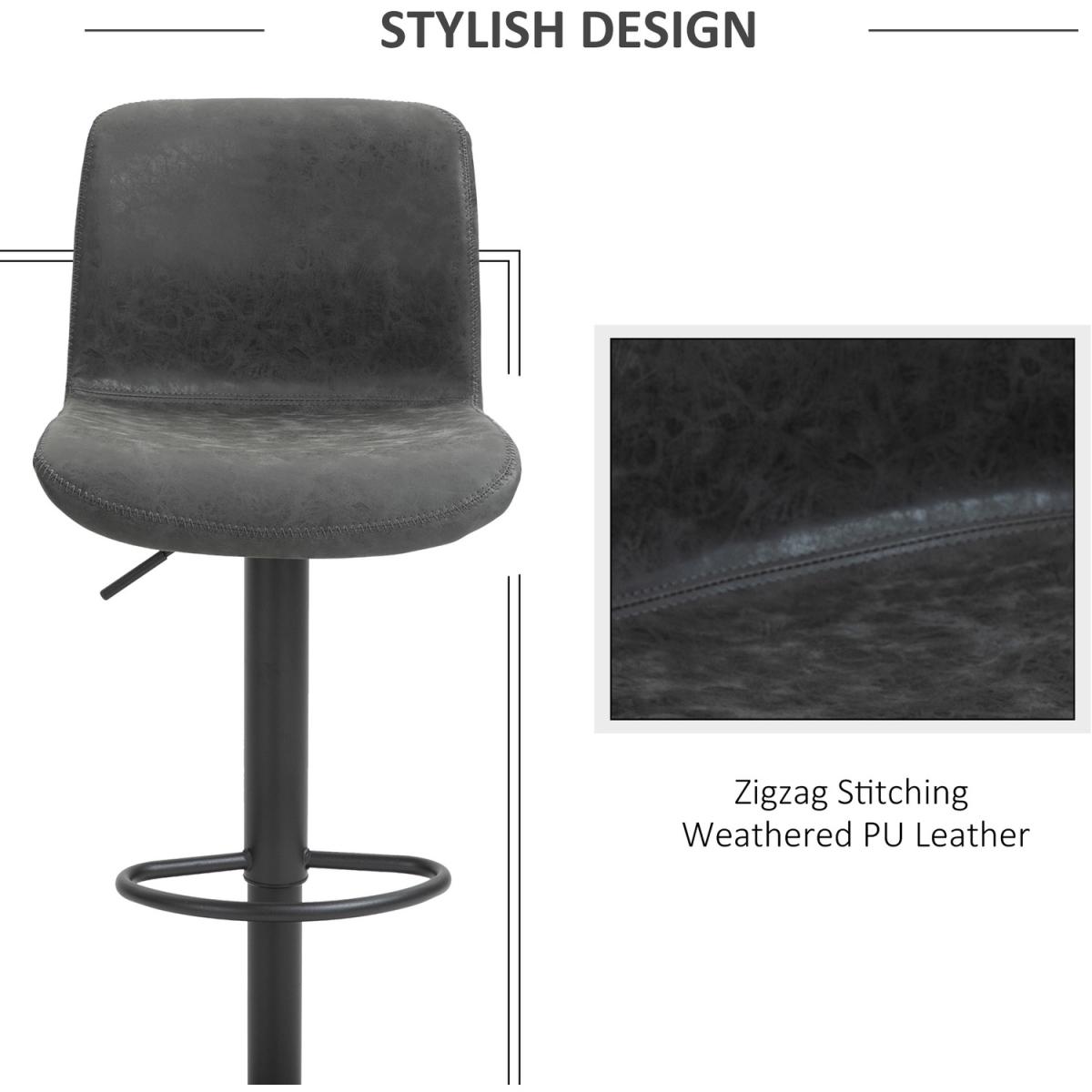 Retro Barstools Set of 2 PU Leather - Brown – image 16