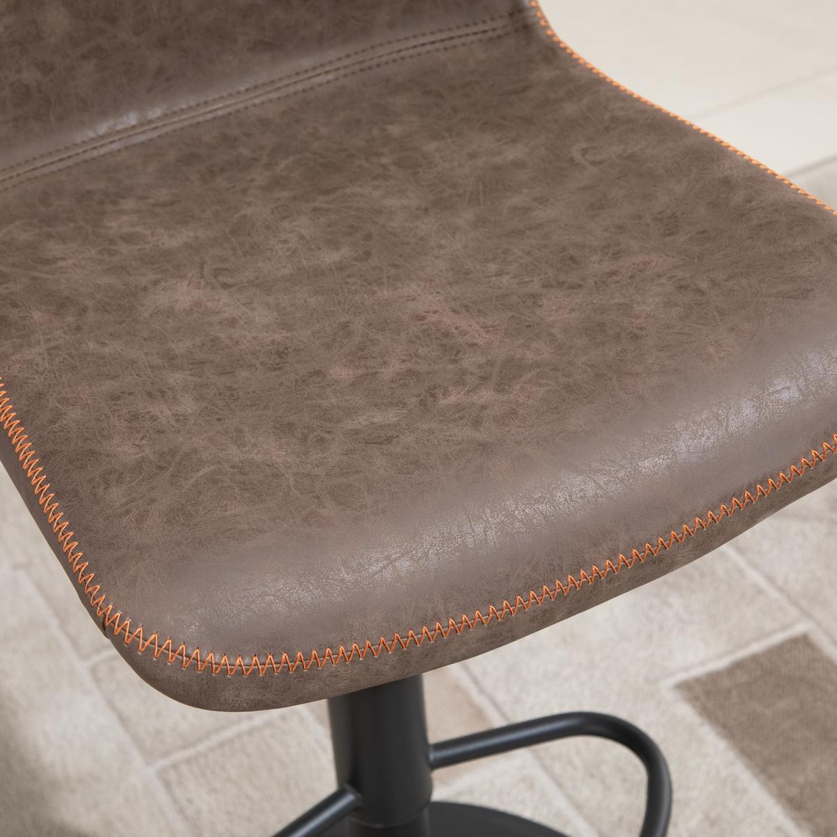 Retro Barstools Set of 2 PU Leather - Brown – image 5