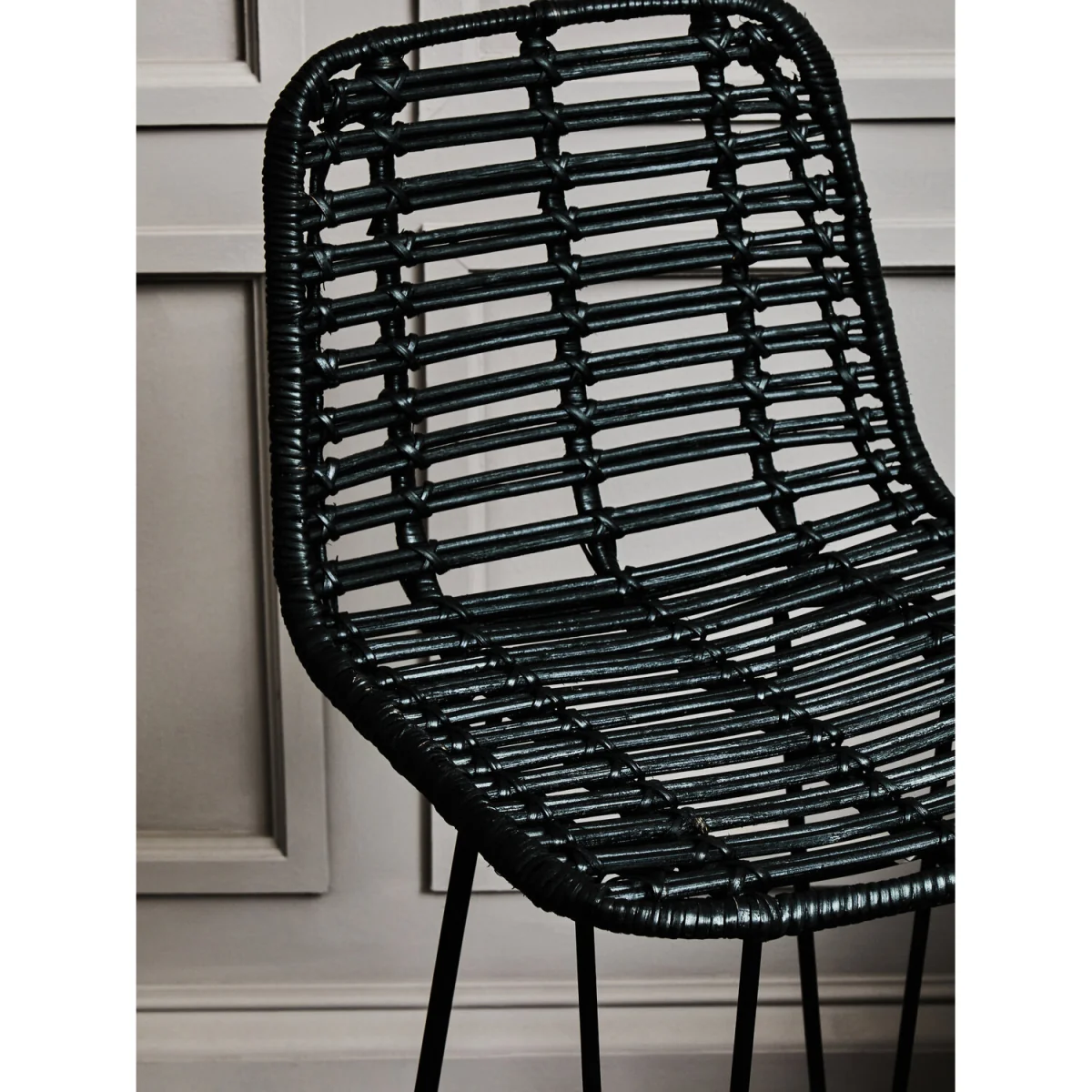 Lagom Black Natural Rattan Bar Chair - Black – image 5
