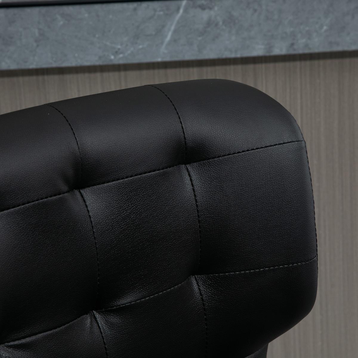 Set Of 2 PU Leather Racing-Style Bar Stools Chairs with Footrest  - Brown – image 15