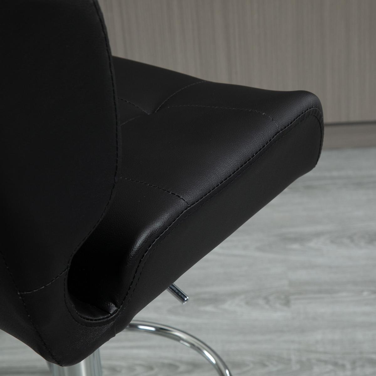 Set Of 2 PU Leather Racing-Style Bar Stools Chairs with Footrest  - Brown – image 16