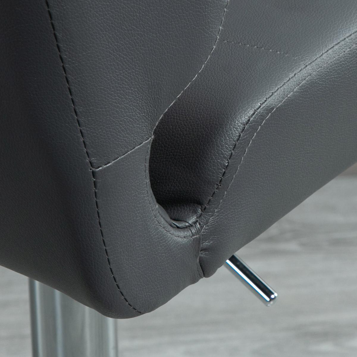 Set Of 2 PU Leather Racing-Style Bar Stools Chairs with Footrest  - Brown – image 23