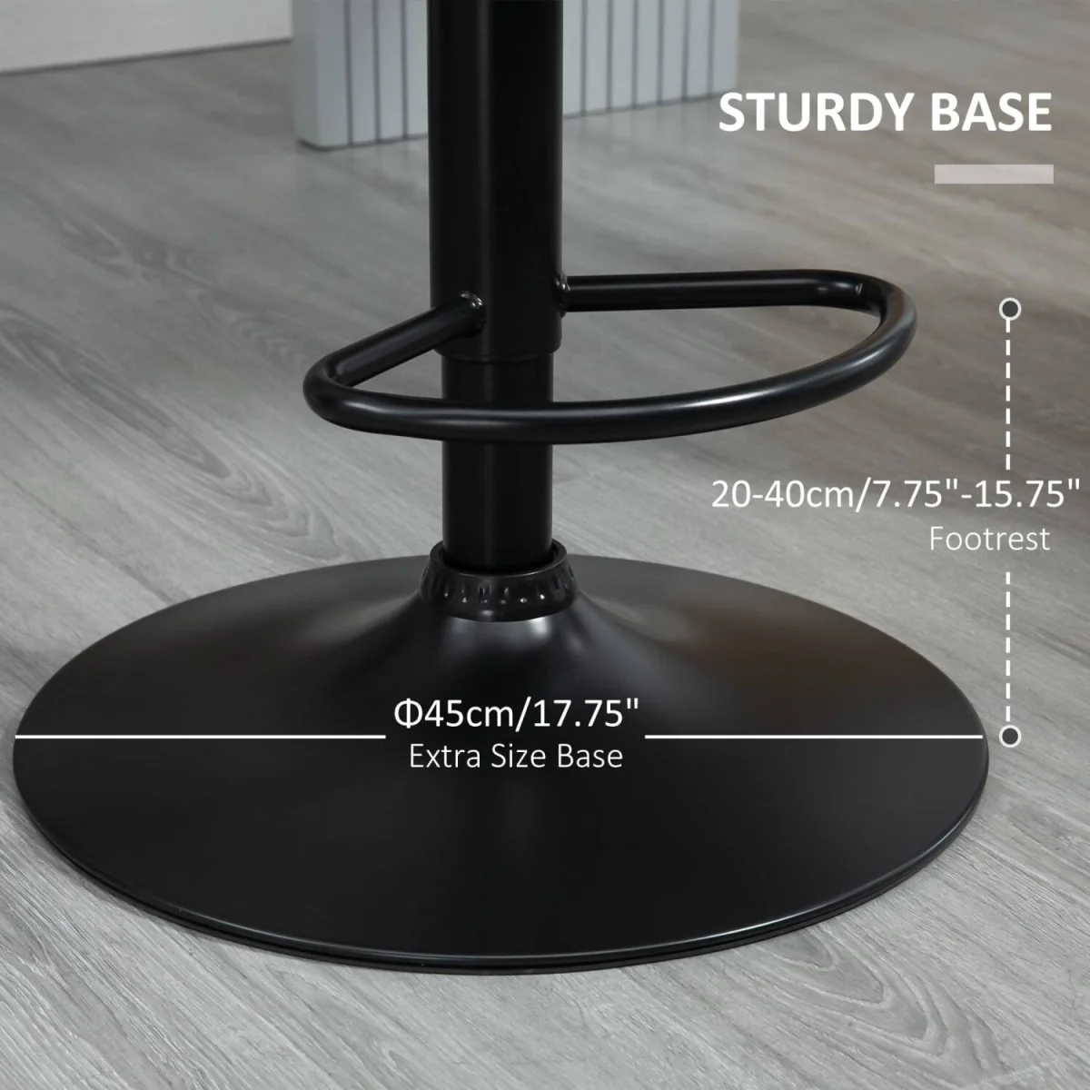 Savi Velvet Grey Adjustable Swivel Bar Stools Set of 2 - Sculpted Seat and Footrest – image 8