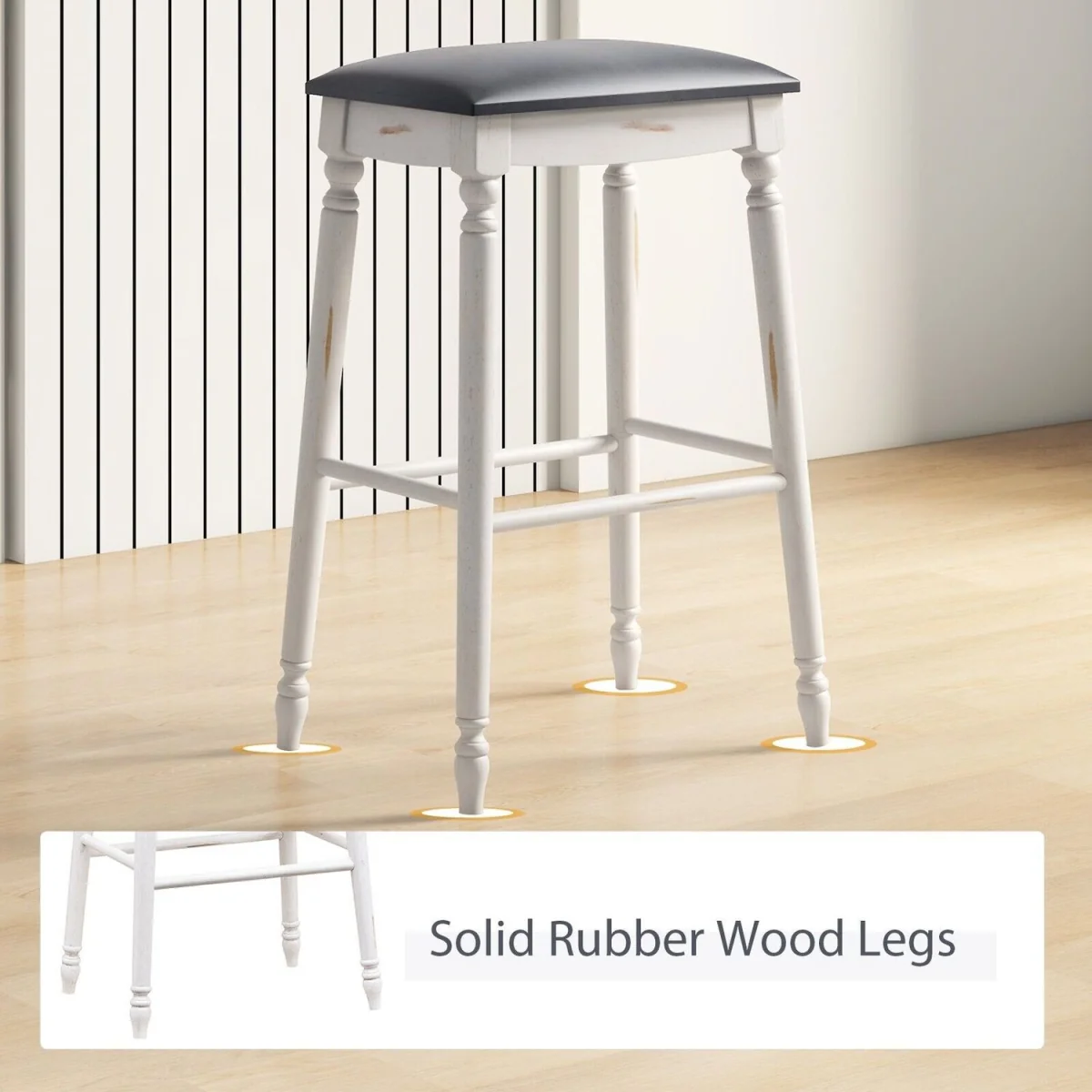 Pack of 2 Modern Dining Bar Stools – image 4
