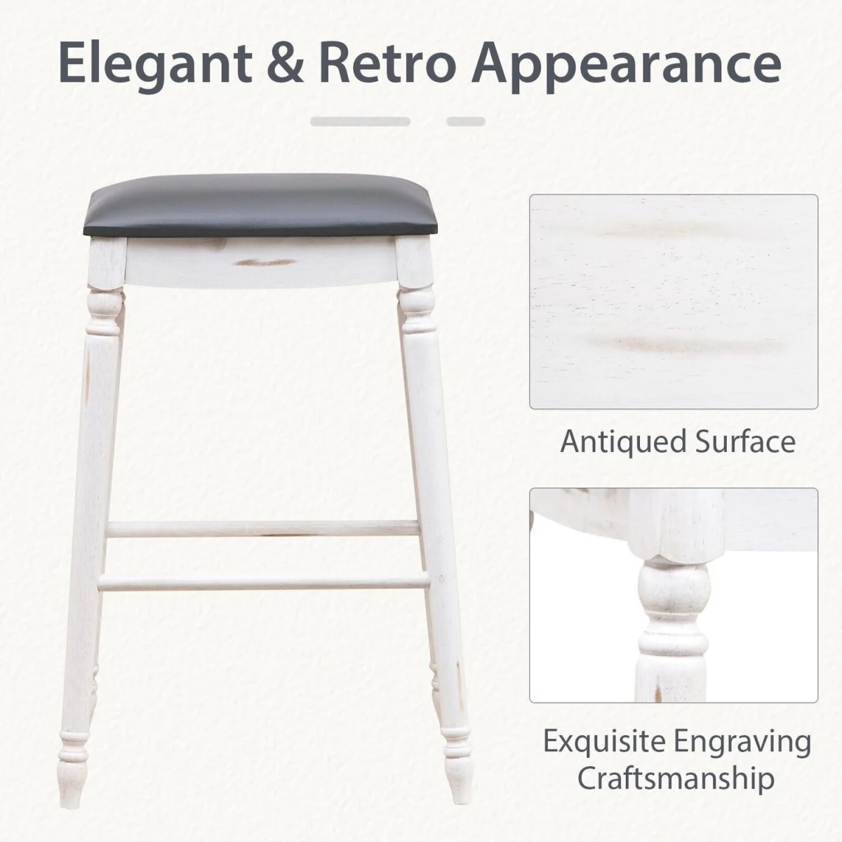 Pack of 2 Modern Dining Bar Stools – image 7