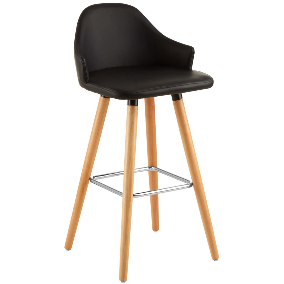 Premier Housewares Stockholm Black Curved Backrest Bar Stool - Black – image 2