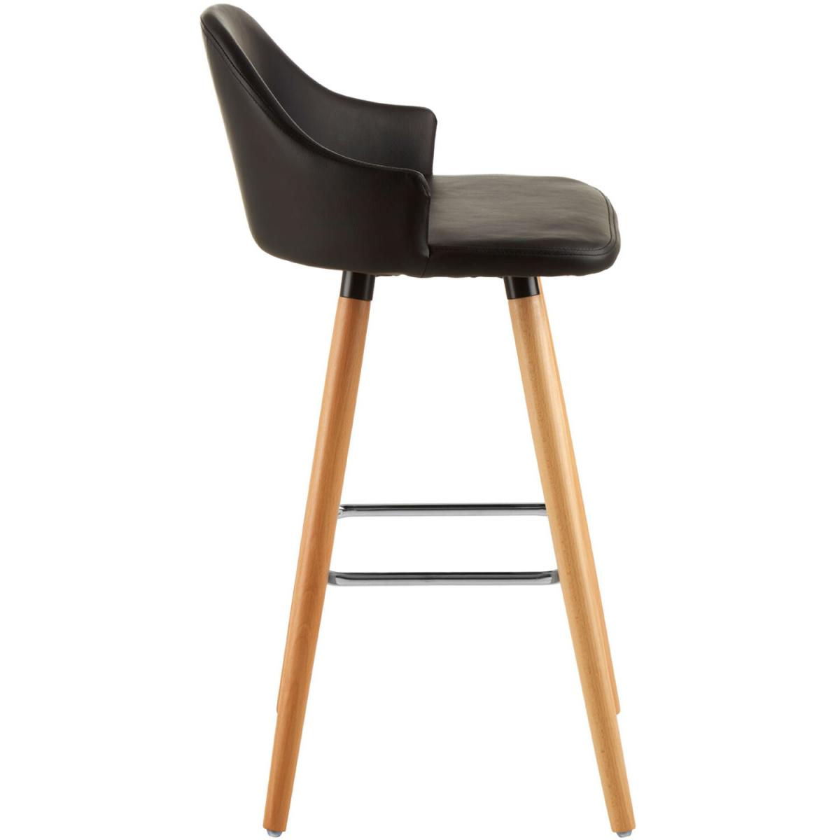 Premier Housewares Stockholm Black Curved Backrest Bar Stool - Black – image 3