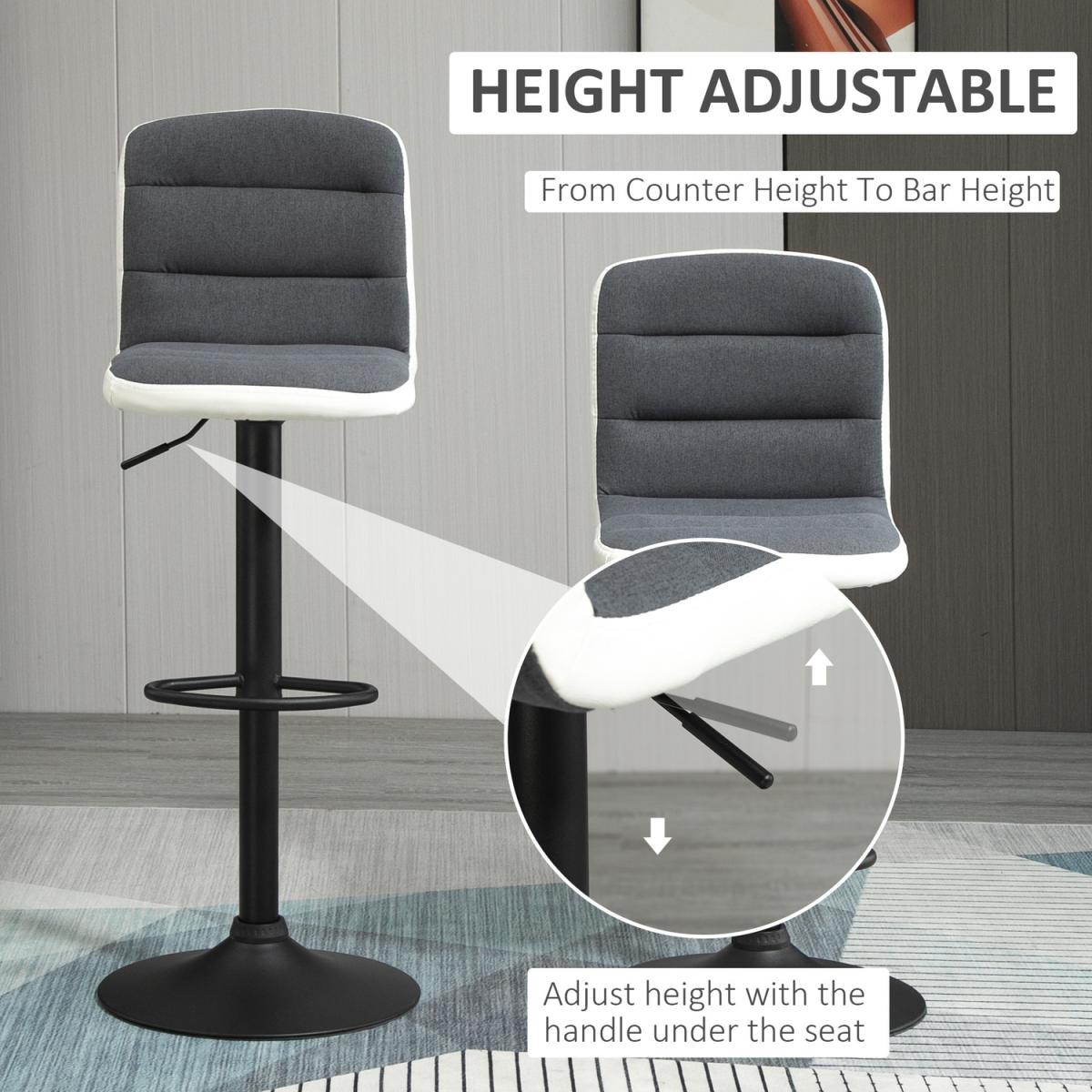 Upholstered Armless Bar Stool Set of 2 - Black – image 2