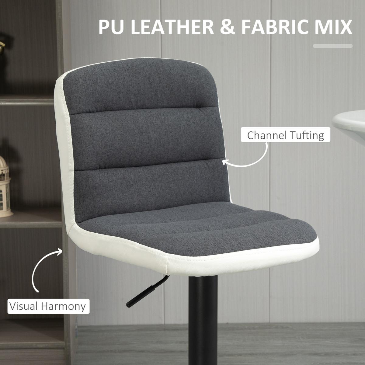 Upholstered Armless Bar Stool Set of 2 - Black – image 4