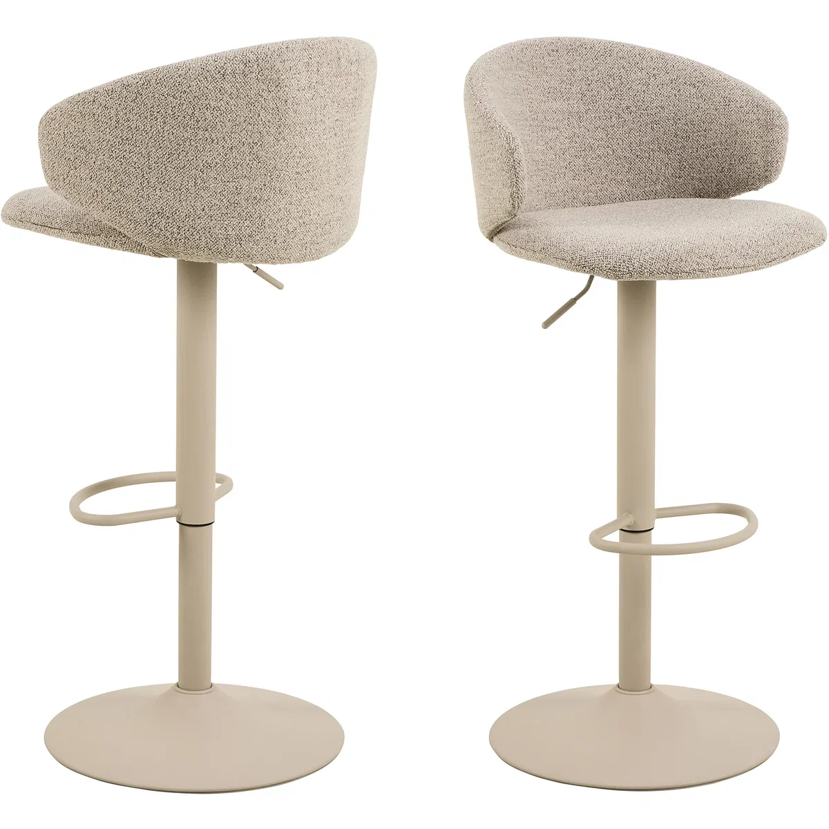 Ella Swivel Beige Bar Stool Set of 2 - Beige – image 2