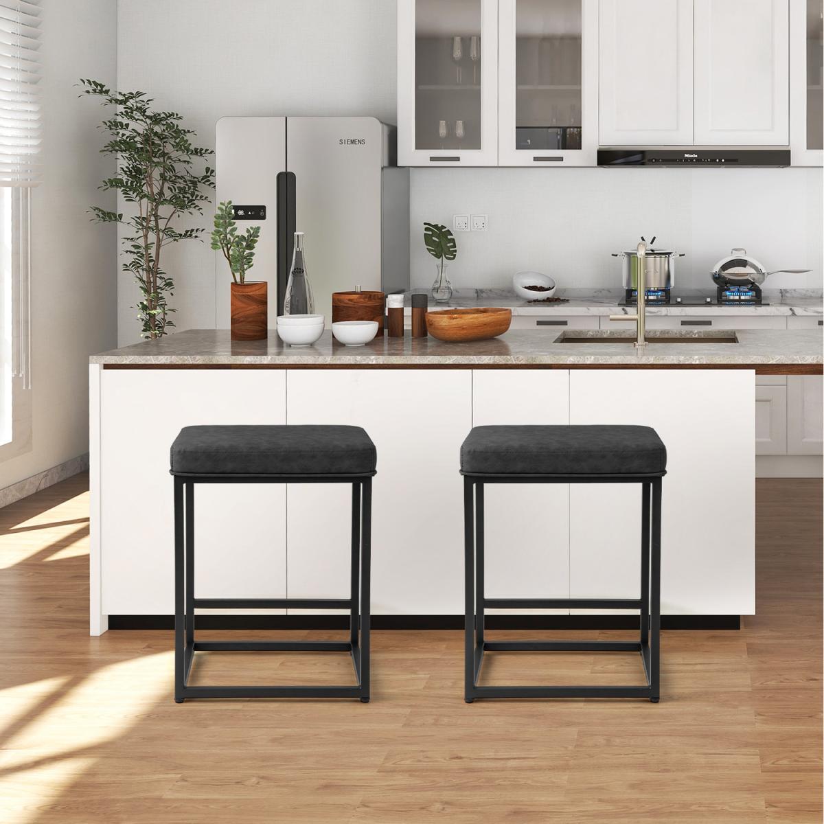 Costway Barstool Set of 2-Black - Black – image 4