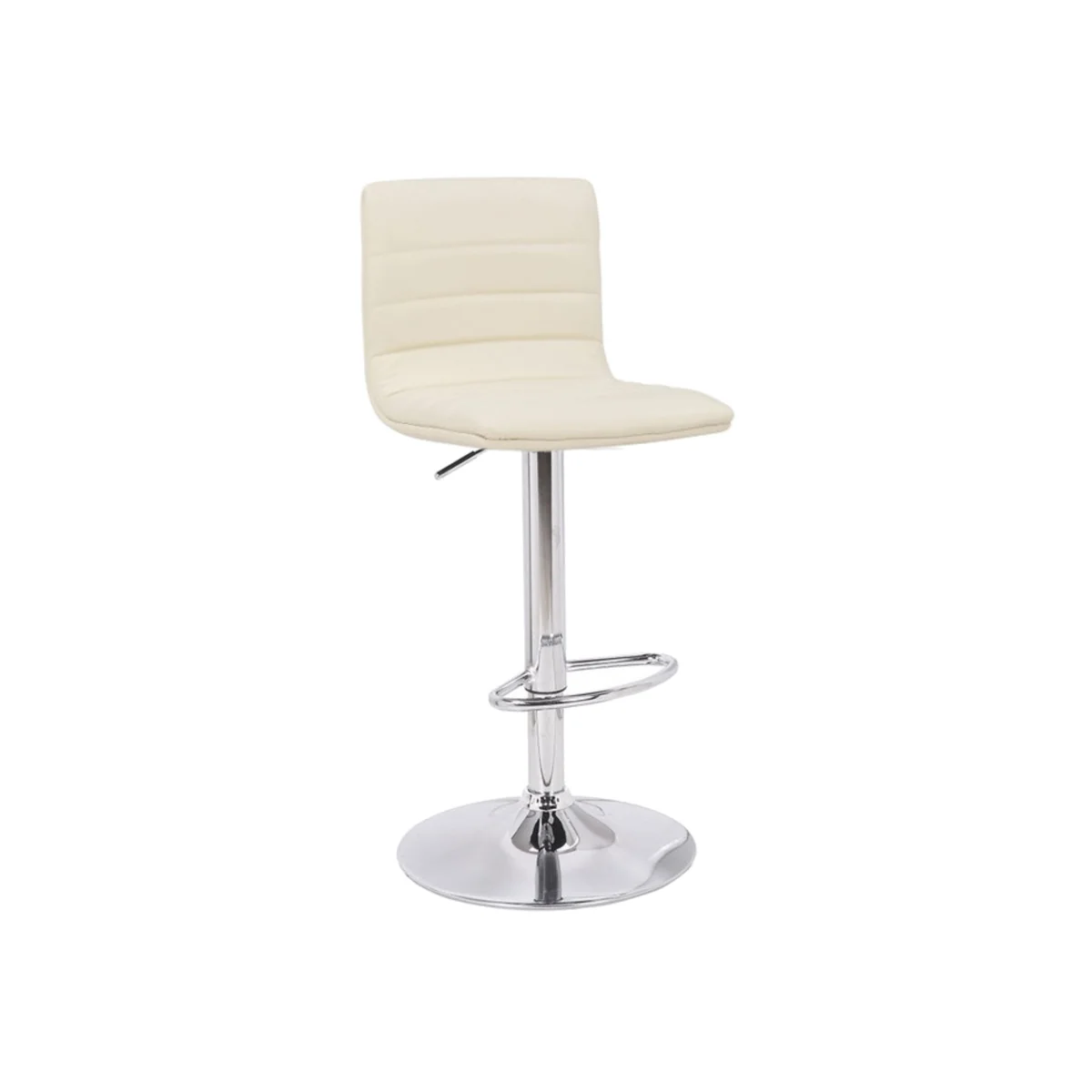 Aldo Swivel Bar Stool with Adjustable Gas Lift and Chrome Base - Cream – image 1