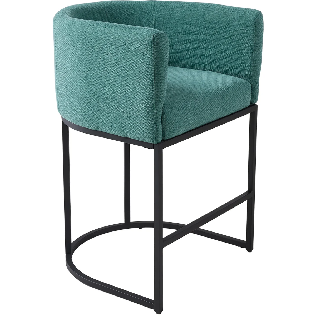 Set of 2 Low Back Upholstered Bar Stools - Green – image 5