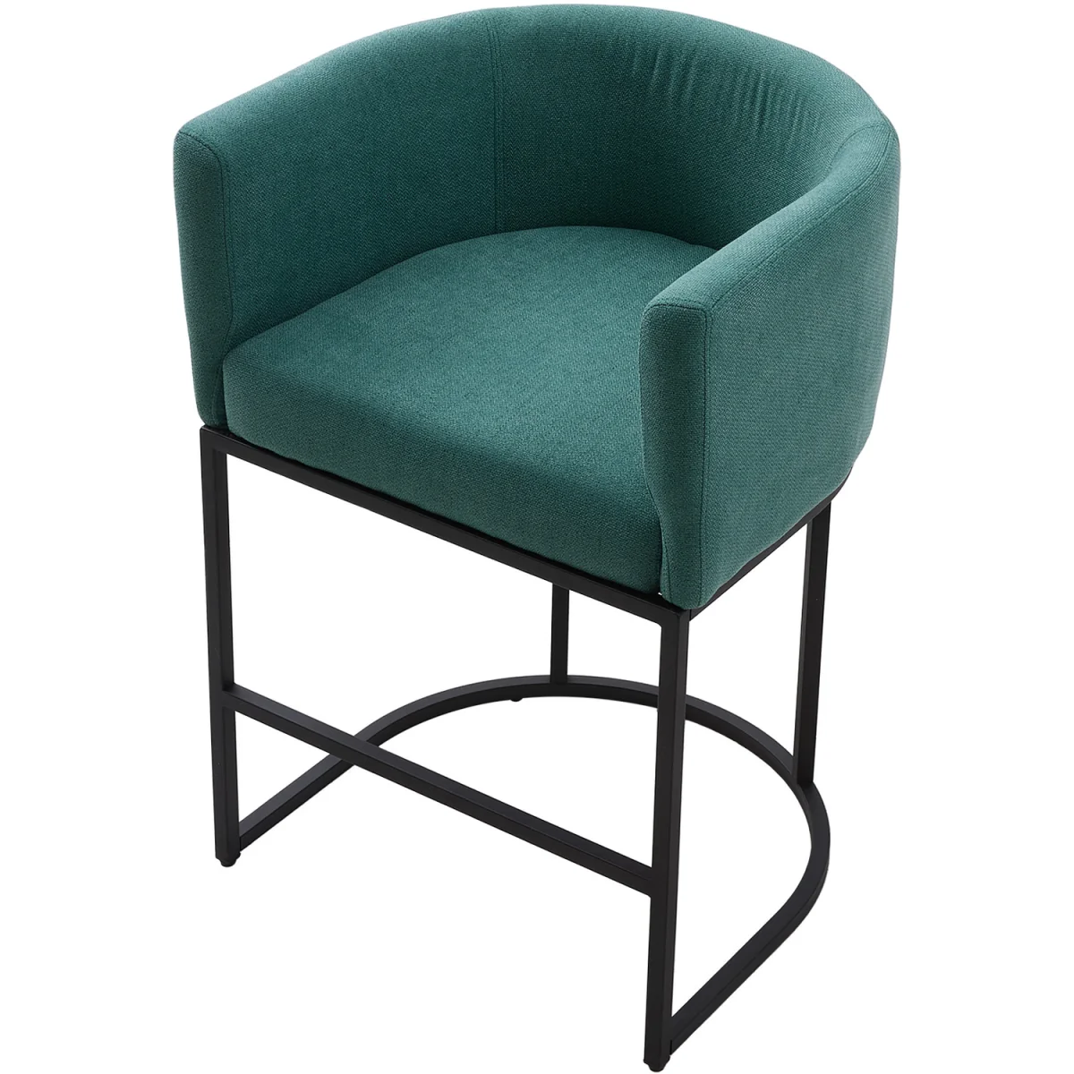 Set of 2 Low Back Upholstered Bar Stools - Green – image 6