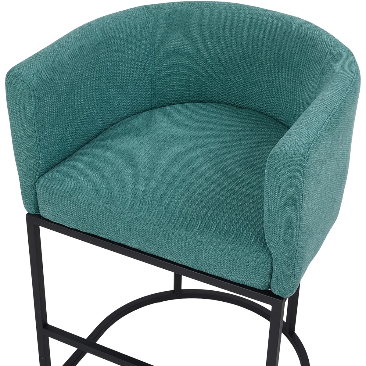 Set of 2 Low Back Upholstered Bar Stools - Green – image 8